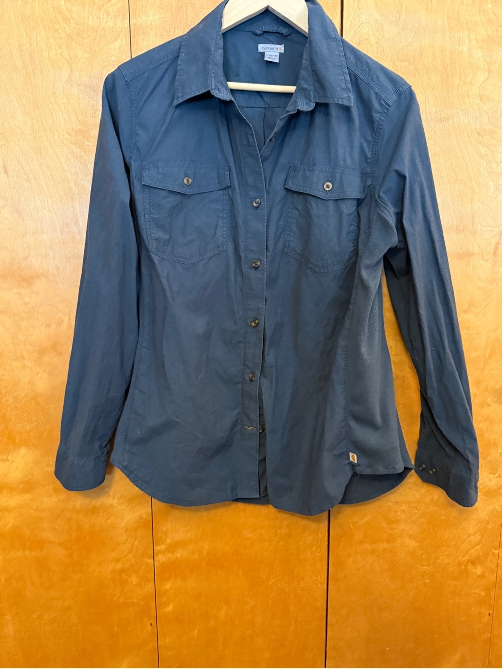 Carhartt Women's Utility Navy Button-Down Work Shirt Size Large